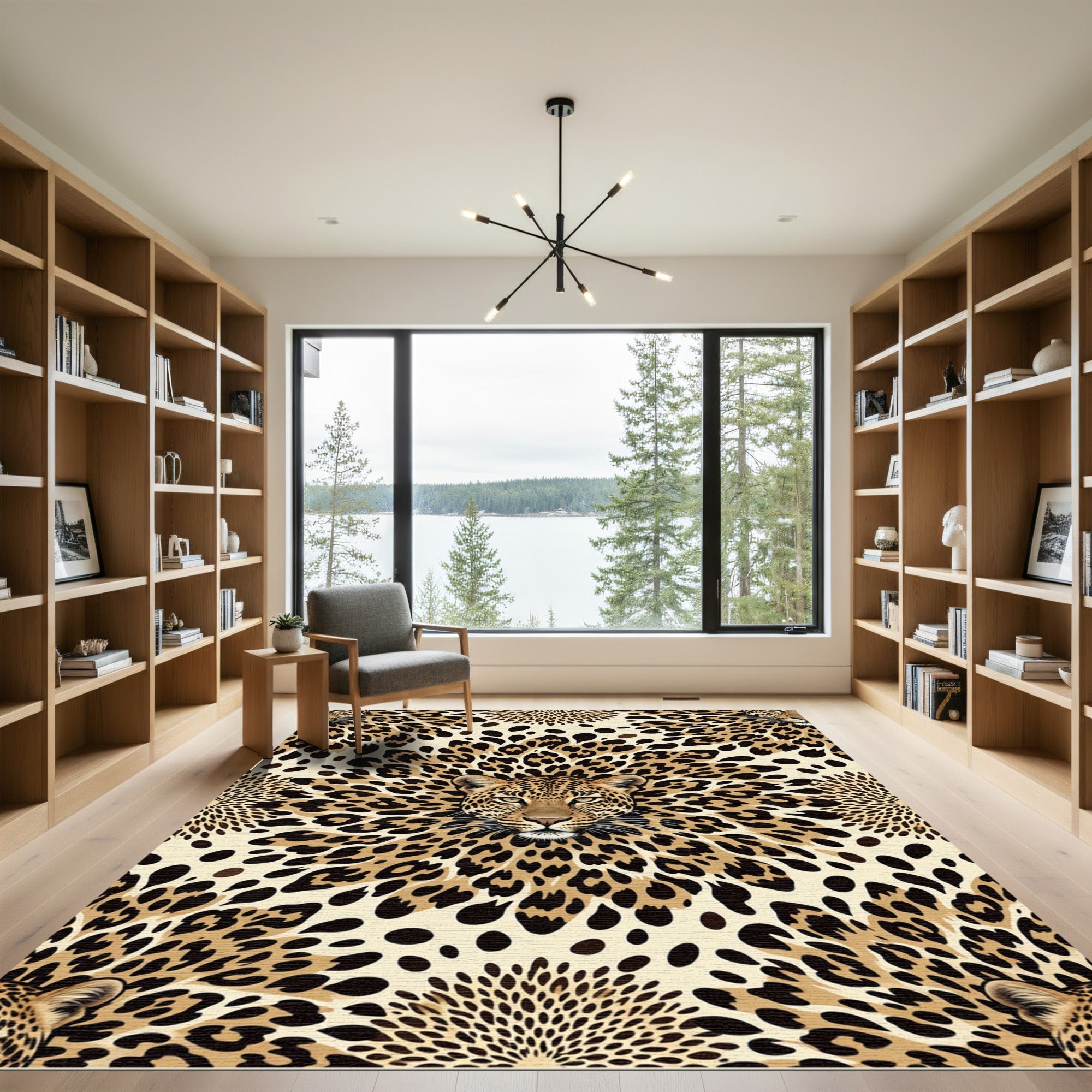 Bold Leopard Spots And Faces Rug