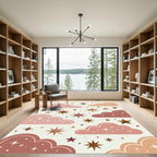 Celestial Earthy Tone Starry Cloud Rug