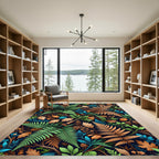 Lush Tropical Fern Forest Floor Rug