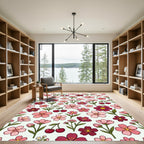 Pink Cherry Blossom Floral Sprinkle Rug