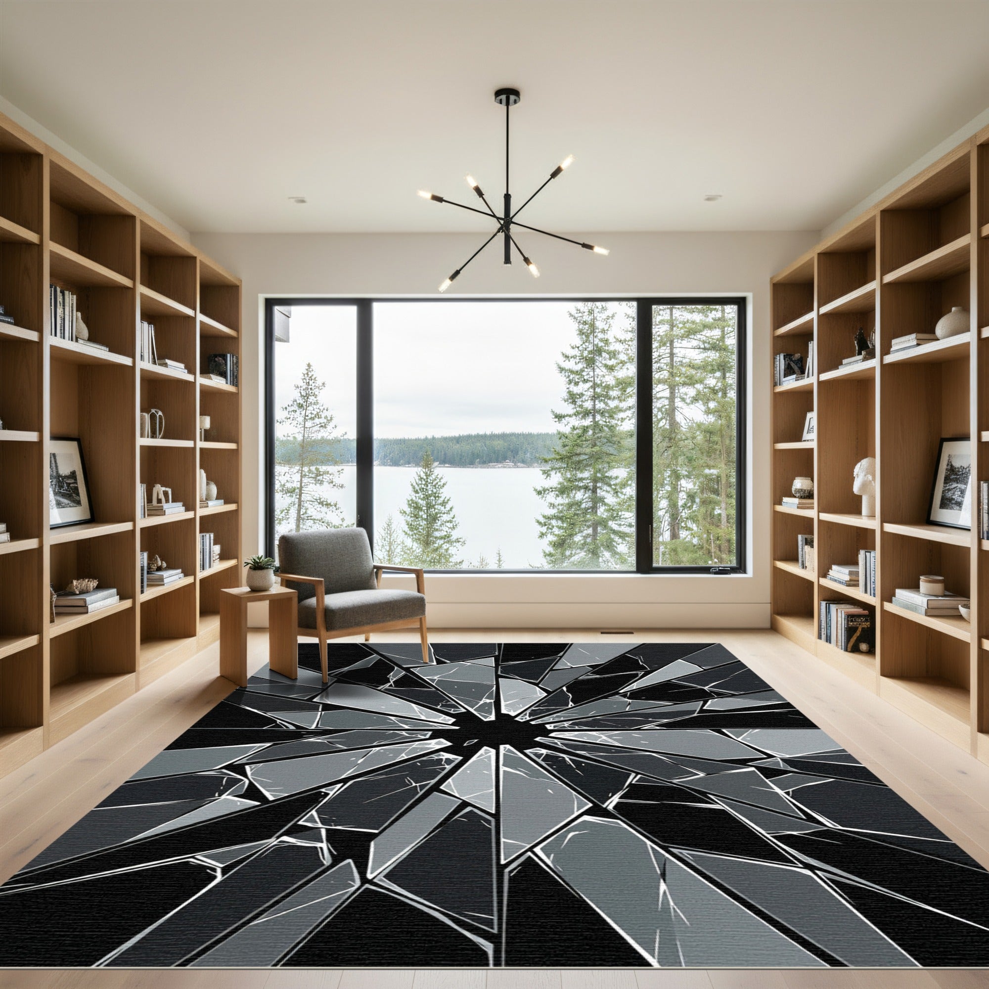 Shard Splintered Glass Monochrome Radiance Rug