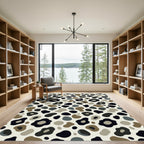 Neutral Taupe Leopard Spots Rug