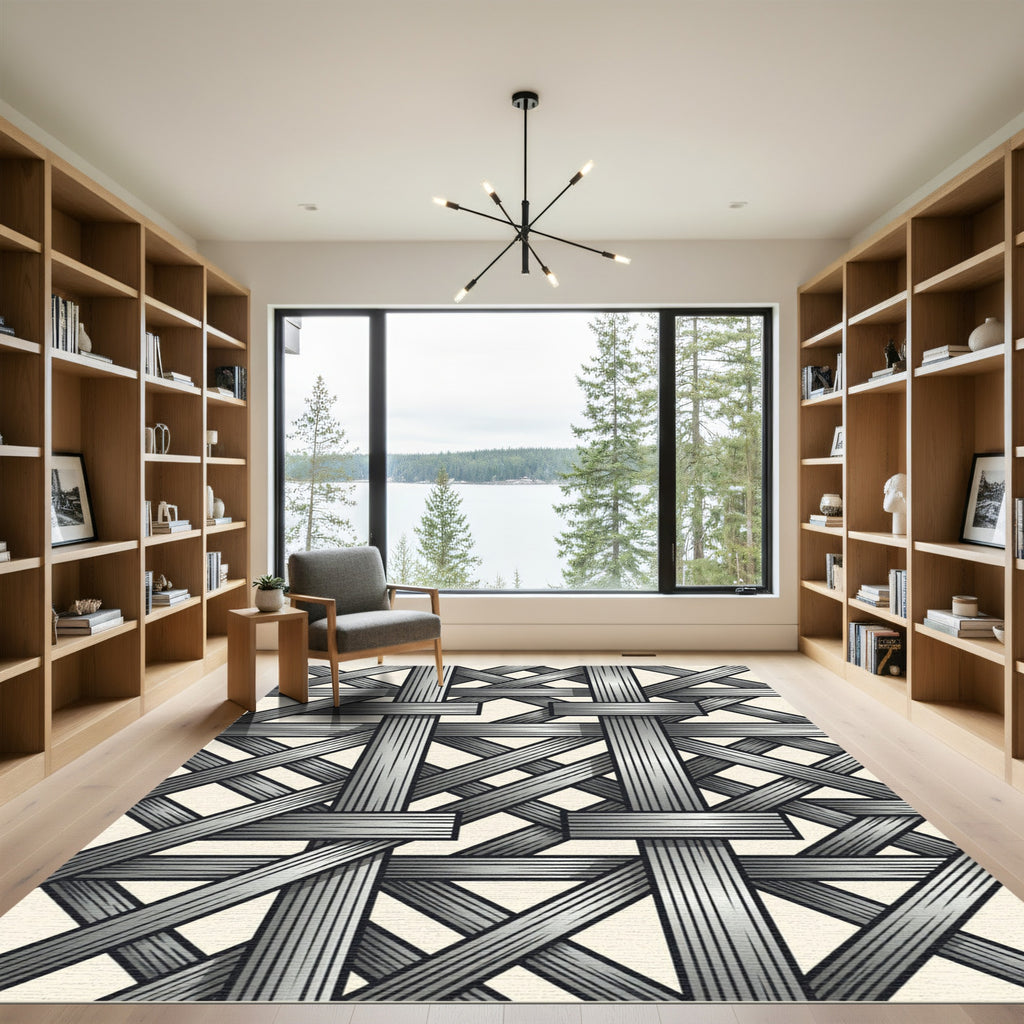 Monochromatic Woven Lattice Intertwine Rug