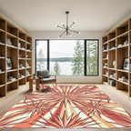 Coral Burst Starburst Radiating Rug