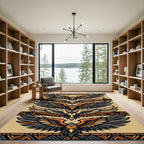 Earthy Tribal Eagle Wing Repeating Art Rug