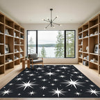 Mid Century White Starburst Collection Rug