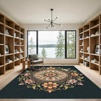 Vintage Floral Medallion Earthy Gold Rug