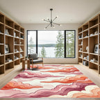 Crimson Cloudscape Watercolor Rug
