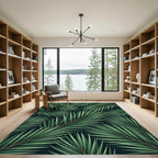 Lush Emerald Pine Needle Foliage Rug