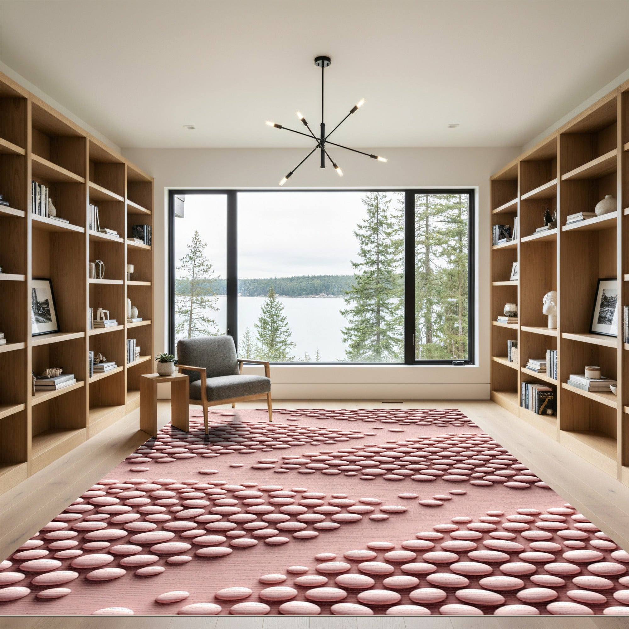 Pale Peach Pebble Stripes Rug