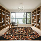 Earthy Sunset Compass Geometric Totem Rug