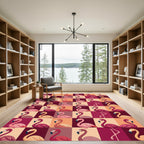 Pink Flamingo Checkerboard Pop Art Rug