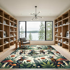 Whimsical Forest Mouse Narrative Folk Scene Rug