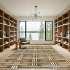 Woven Tan Beige Basketweave Texture Rug
