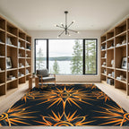 Radiant Gold Orbital Star Celestial Rug
