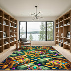 Glittering Treasure Chests Golden Coin Rug