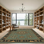 Olive Starburst Geometric Medallion Rug