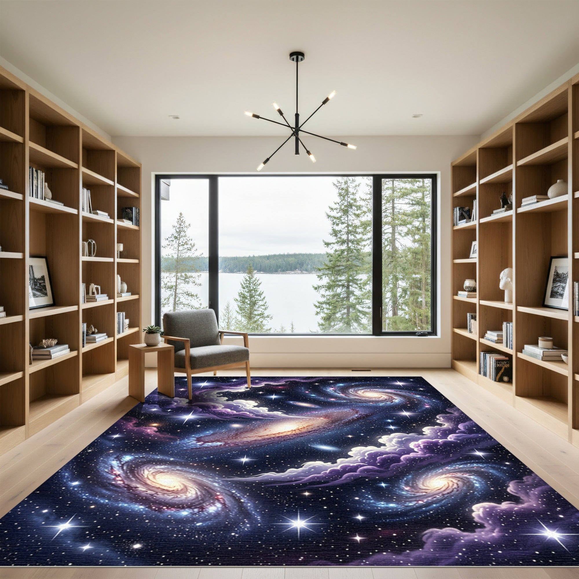Cosmic Interstellar Galaxy Nebula Swirl Rug