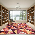 Geometric Radiant Sunset Prism Mosaic Rug