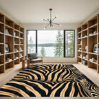 Bold Black Gold Zebra Stripe Rug