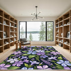 Lavender Periwinkle Floral Meadow Arrangement Rug