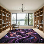 Swirling Cosmic Nebula Interstellar Galaxy Art Rug
