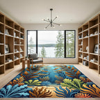 Oceanic Kelp Forest Under Blue Waves Rug