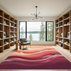 Warm Coral Smoke Waves Rug