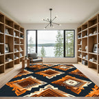 Orange Brown Diamond Stairs Rug