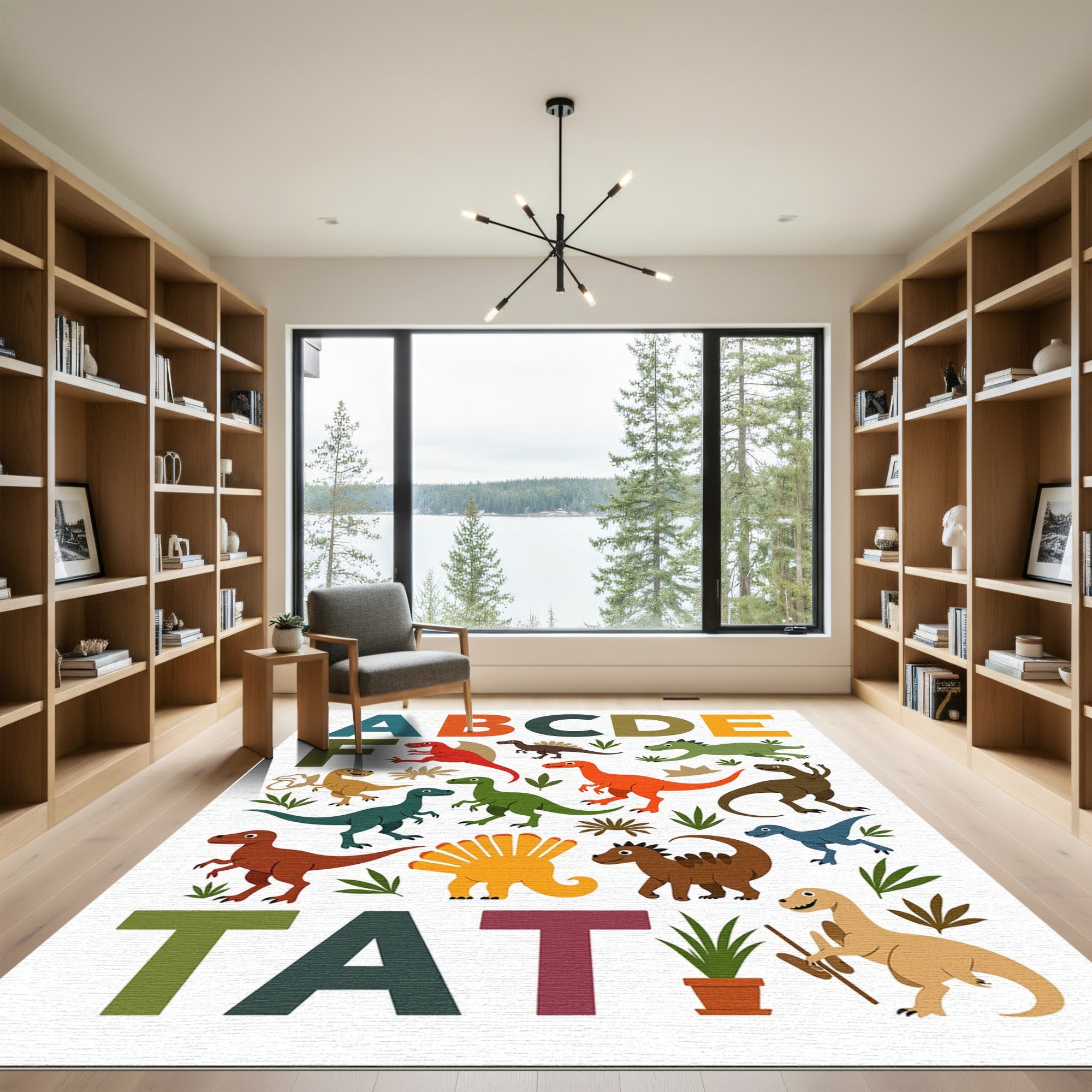 Colorful Dinosaur Alphabet Adventure Rug