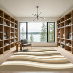 Earthy Brown Tones Wavy Stripes Rug