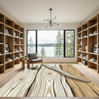 Natural Weathered Wood Grain Plank Rug