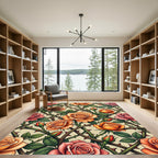Vintage Rose Vine Trellis Rug