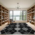 Monochromatic Diamond Quilt Composition Rug