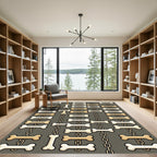 Beige Bone Chain Geometric Modern Rug