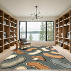 Cute Bean and Mushroom Patchwork Rug