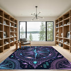Cosmic Alien Galaxy Compass Celestial Art Rug