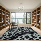Monochromatic Gray Abstract Leopard Spots Rug