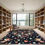 Playful Cupid Hearts and Stars Compositions Rug