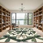 Sage Green Ribbon Bow Wallpaper Rug