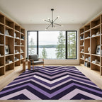 Modern Purple Chevron Geometric Zigzag Rug