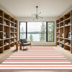 Earthy Terracotta Striped Classic Rug