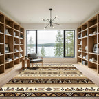 Earthy Tribal Geometric Stripes Rug