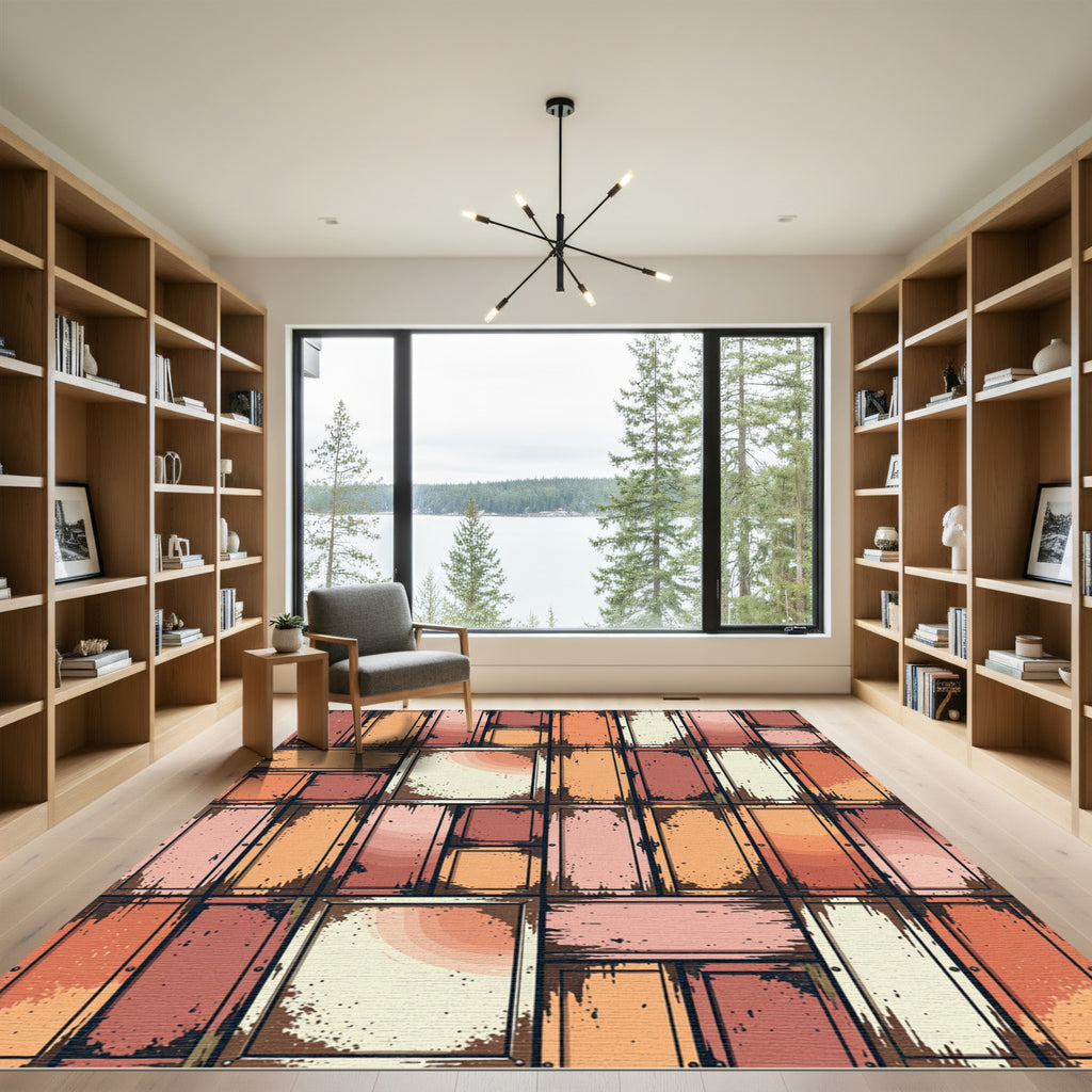 Tarnished Copper Rectangular Mosaic Rug