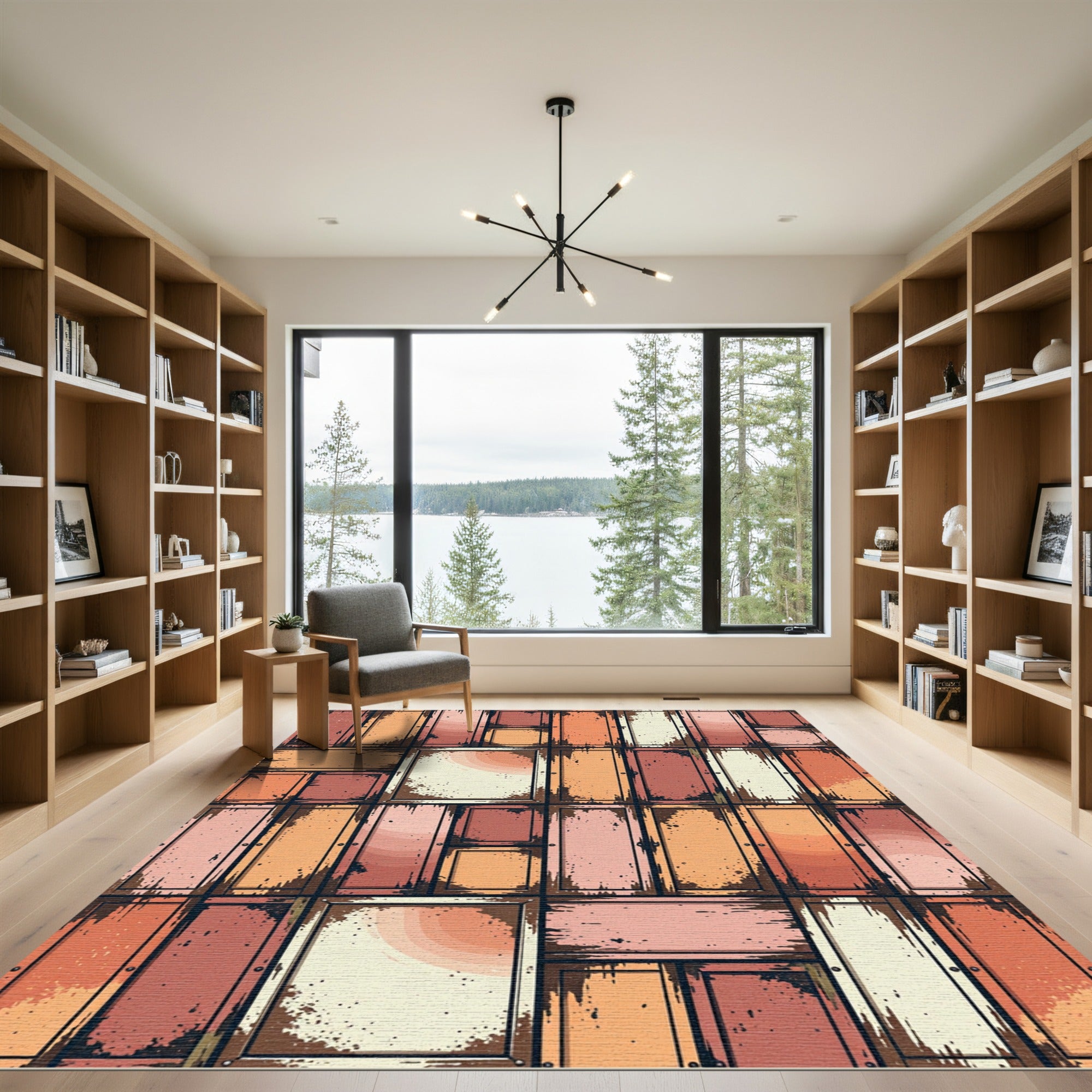 Tarnished Copper Rectangular Mosaic Rug
