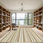 Modern Beige Vertical Stripe Rug