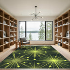 Lime Burst Starburst Explosion Rug
