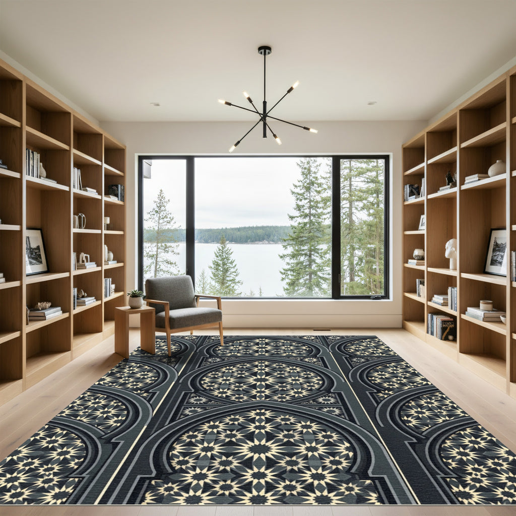 Geometric Star Arch Mosaic Rug
