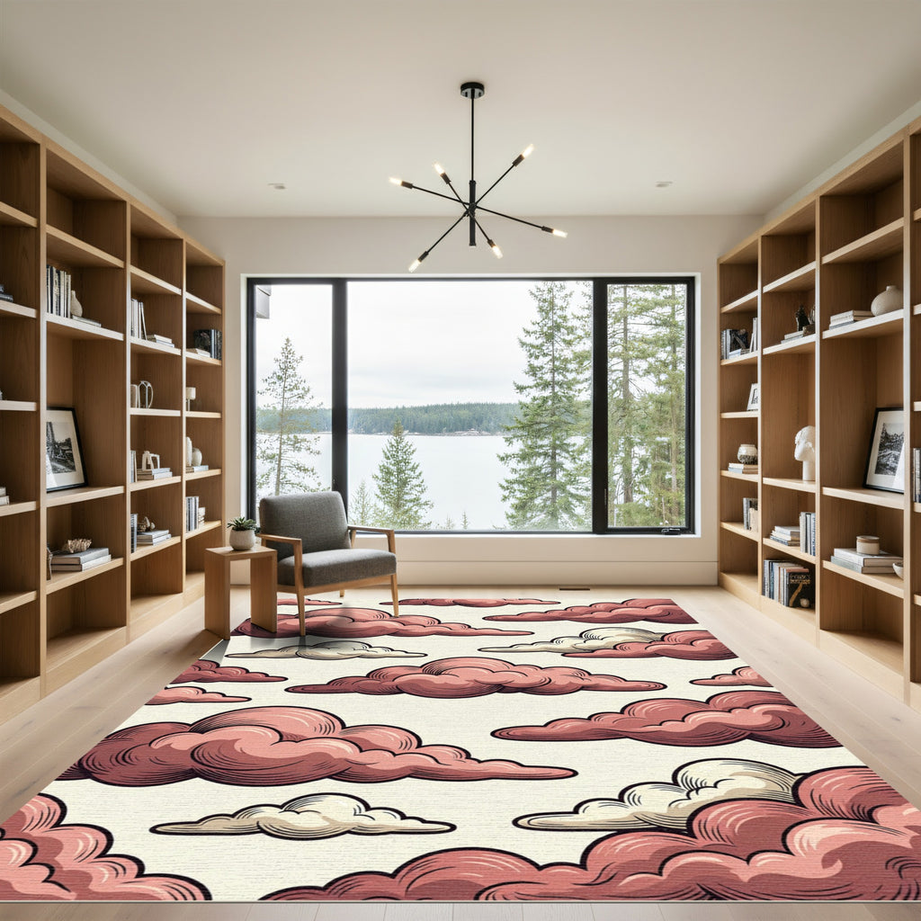 Vintage Dusty Rose Cloudscape Rug