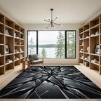 Shattered Crystal Starburst Black Rug